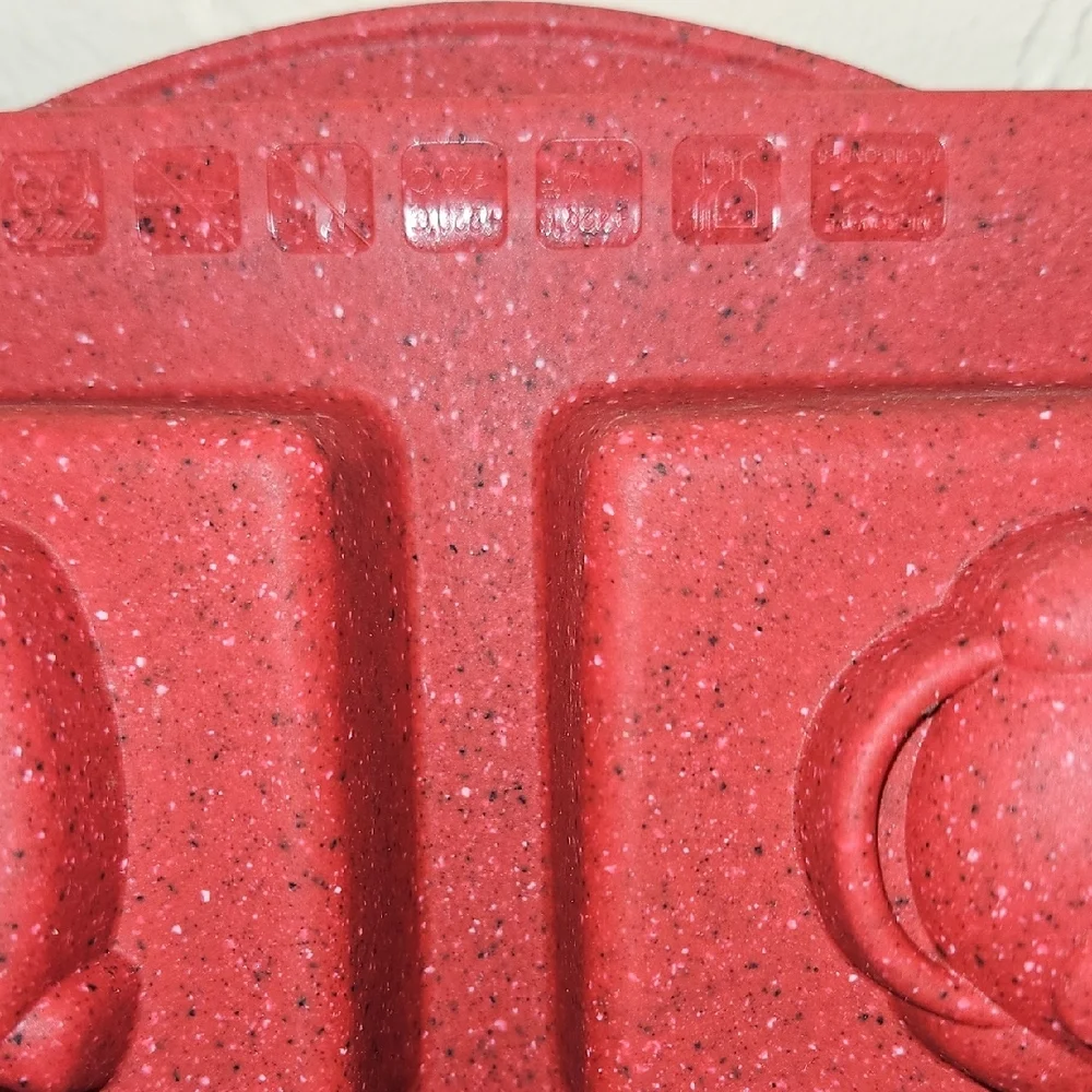Trudeau Red Holiday Silicone Six Loaf Baking Mold SET OF TWO!